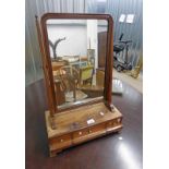 19TH CENTURY MAHOGANY DRESSING TABLE MIRROR WITH 3 DRAWERS 63CM TALL