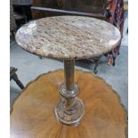 MARBLE WINE TABLE WITH TURNED SUPPORTS 53 CM TALL