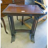 EARLY 20TH CENTURY NEST OF 3 MAHOGANY TABLES Condition Report: The dimensions for