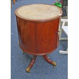 20TH CENTURY MAHOGANY & LEATHER TOPPED REVOLVING COCKTAIL CABINET 75CM TALL Condition