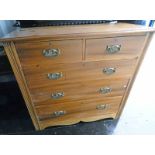 LATE 19TH CENTURY WALNUT CHEST OF 2 SHORT OVER 3 LONG DRAWERS 99CM TALL