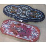 OVAL SHAPED BEADWORK STAND & ONE OTHER