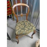 SET OF 4 19TH CENTURY WALNUT BALLOON BACK DINING CHAIRS ON CABRIOLE SUPPORTS