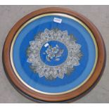 CIRCULAR 19TH CENTURY BEADED WORK PICTURE,