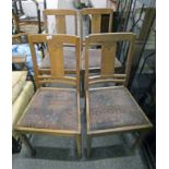 SET OF 4 OAK EARLY 20TH CENTURY CHAIRS ON SQUARE TAPERED SUPPORTS