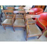 SET OF 7 MAHOGANY CHAIRS INCLUDING 2 ARMCHAIRS & 5 HAND CHAIRS