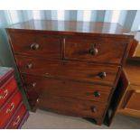 19TH CENTURY MAHOGANY CHEST OF DRAWERS WITH 2 SHORT OVER 3 LENGTH 91 CMS Condition