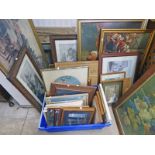 LARGE SELECTION OF FRAMED PICTURES ETC