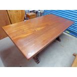 21ST CENTURY OAK KITCHEN TABLE 190 CM LONG X 99 CM WIDE