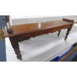 19TH CENTURY MAHOGANY WINDOW BENCH ON TURNED SUPPORTS 106CM WIDE X 40CM TALL Condition