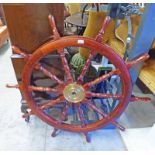 SHIPS WHEEL WITH BRASS BOSS,