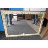 GILT & FLORAL DECORATED MIRROR,