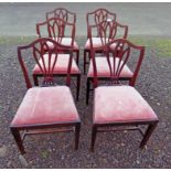 SET OF 6 MAHOGANY DINING CHAIRS,