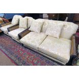 MAHOGANY & BERGERE SUITE OF 2 ARMCHAIRS AND SETTEE Condition Report: One panel on