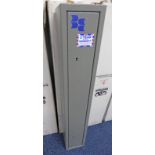 BOXED METAL GUN CABINET APPROX 130CM TALL Condition Report: All have keys present