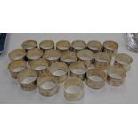 22 WHITE METAL NAPKIN RINGS 11 OZS APPROX