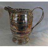 SILVER PLATED WINE JUG WITH GRAPE DECORATION Condition Report: Has no dents,