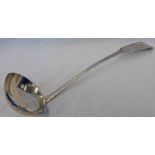 GEORGIAN SILVER FIDDLE PATTERN SOUP LADLE,