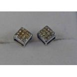 PAIR OF 9CT GOLD DIAMOND CLUSTER EARSTUDS