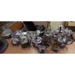 LARGE SELECTION SILVER PLATED WARE INCLUDING OVAL ENTREE DISH , BUTTER DISH, HOLDER,