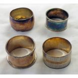 4 SILVER NAPKIN RINGS