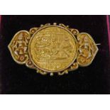 INDIAN YELLOW METAL BROOCH MARKED ORR 15 IN FITTED BOX BY P.