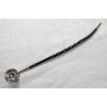 19TH CENTURY SCOTTISH PROVINCIAL SILVER TWISTED HORN HANDLED TODDY LADLE BY FERGUSON & MACBEAN