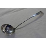 LATE 18TH CENTURY SCOTTISH PROVINCIAL SILVER SOUP LADLE BY JOHN LESLIE,