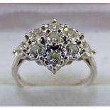 9 CARAT GOLD DIAMOND SET CLUSTER RING Condition Report: Ring size: M.
