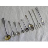 3 SILVER PICKLE FORKS,