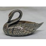 SILVER SWAN PIN CUSHION BIRMINGHAM 1906