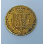 VICTORIAN 1872 YOUNG HEAD SHIELD BACK SYDNEY HALF-SOVEREIGN