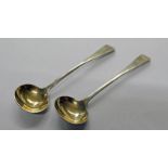 PAIR OF SILVER SALT SPOONS LONDON 1825