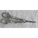 PAIR OF SILVER GRAPE SCISSORS ,