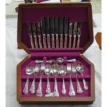 6 PLACE SETTING OF SILVER PLATED CUTLERY KINGS PATTERN IN FITTED CASE BY SMITH SEYMOUR,