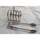 PAIR OF SILVER SUGAR TONGS,