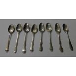 8 SCOTTISH FIDDLE PATTERN TEASPOONS ALL 1700'S EDINBURGH Condition Report: Makers -