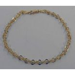 18CT GOLD BRACELET - 20CM LONG, 2.