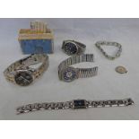 SLAVA WRIST WATCH ON BANGLE HMO MULTI DIAL WRIST WATCH, AS NEW, LORUS WRIST WATCH, DKNY WRIST WATCH,