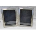 2 STERLING SILVER ENGINE TURNED PHOTO FRAMES - 17.5 X 12.