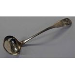 SILVER FIDDLE PATTERN TODDY LADLE,