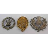 3 EARLY 20TH CENTURY PLAID BROOCHES INCLUDING GILT EXAMPLE