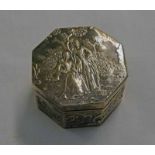 WHITE METAL BOX WITH CLASSICAL SCENE DECORATION MARKED 925