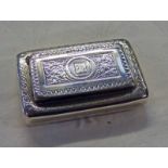GEORGE III SILVER SNUFF BOX WITH ENGRAVED DECORATION,