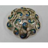 OLA GORIE SILVER & ENAMEL BOMBE BROOCH, EDINBURGH 1988 - 4.