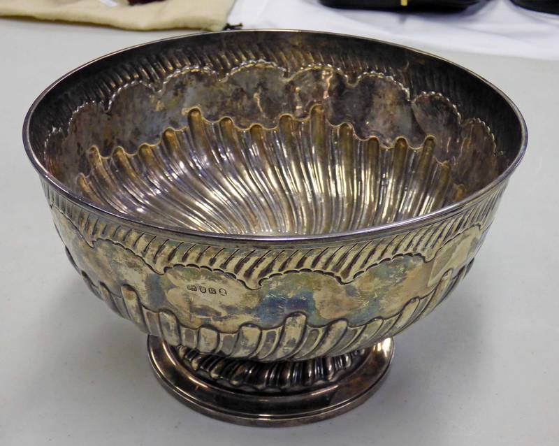 Lot Withdrawn SILVER BOWL WITH SPURIOUS MARKS - WEIGHT 23.