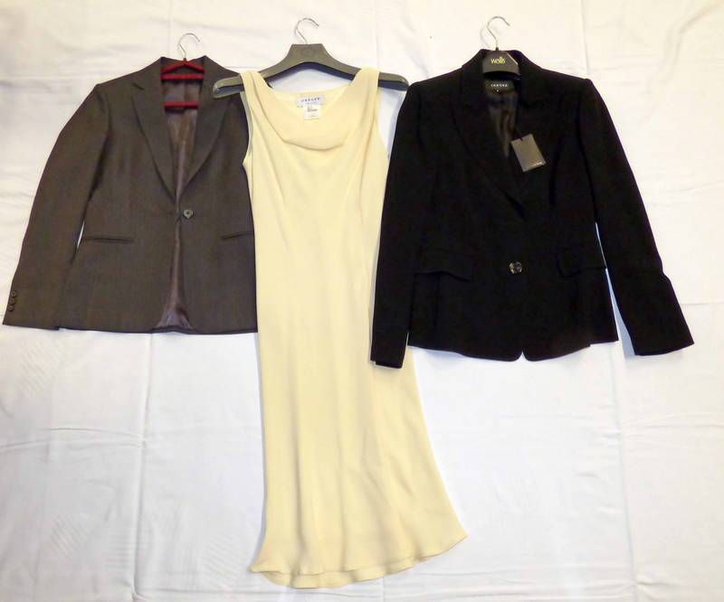 YELLOW JAEGER DRESS SIZE 10, NEW BLACK JAEGER BLAZER SIZE 10,