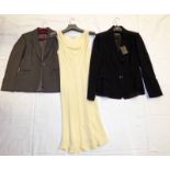 YELLOW JAEGER DRESS SIZE 10, NEW BLACK JAEGER BLAZER SIZE 10,