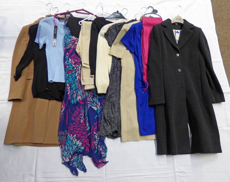 SELECTION OF LADIES DRESSES, TOPS, TROUSERS & COATS FROM M&S , PRINCIPLES,