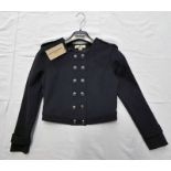VINTAGE BURBERRY BLACK BUTTONED JACKET FROM S/S 2011 SIZE 8R WITH ORIGINAL RECEIPT